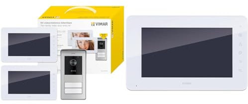 VIMAR K42931 Kit videocitofono bifamiliare, videocitofoni con tastiera capacitiva K42932 Monitor supplementare con tastiera capacitiva vivavoce a colori LCD 7 per kit videocitofonico