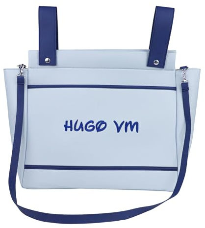 various - Bolso Carro Bebe Polipiel Pañalera Organizador Personalizado con Nombre Bordado Bolsa Maternidad Bolso Hospital Bebé con asa Larga para Colgar (Azul)