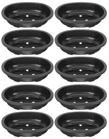 perfk 10x Bonsai-Trainingstöpfe, Blumentopf, ovaler Bonsai-Pflanztopf, Bonsai-Pflanztöpfe für den Garten im Freien, den Innenbereich, den Balkon, 380mmx300mmx90mm