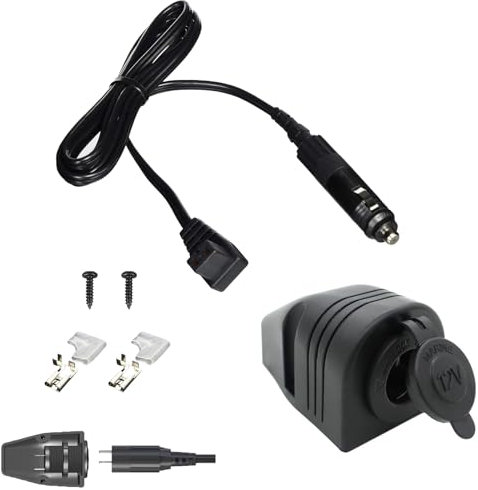 KarlKers DC Power Cord Cable for 12V Fridge Freezers with Threaded Socket Surface Mount Outlet, 12V/24V Car Fridge Cooler Power Supply Cables with 2-PIN Connector 12 Volt RV Portable Refrigerator