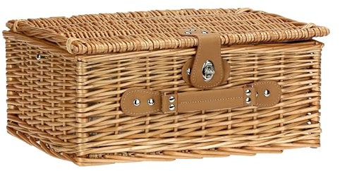 THUN, Cestino Pic Nic in Vimini, Linea Florianne SS24, Idea Regalo, 40 x 30 x 17 cm