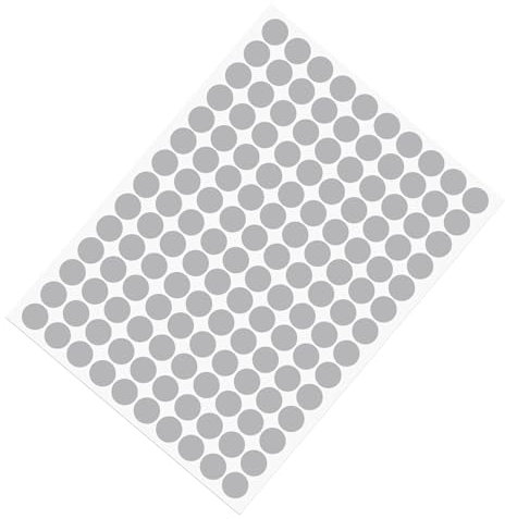 METALLIXITY Screw Hole Cover Stickers (12mm Dia) 140Pcs in 1 Sheet, PVC Shelf Peg Sealing Cap Waterproof - for Cupboard Closet Furniture, Gray