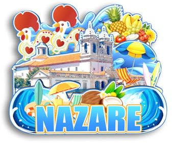 Quwsne Kühlschrankmagnet Nazaré Portugal Kühlschrankmagnet Stadt Reise Souvenirs Touristengeschenke 3D klassische Sehenswürdigkeiten handgefertigt Handwerk Heimdekoration – 1594
