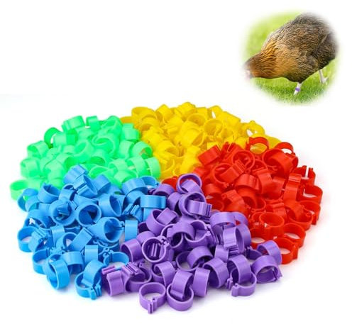 250 Stück Hühnerringe, HERKINDNESS 16mm Geflügel Fußringe, Klar und Leicht Verständlich Geflügelidentifikationsringe, Geflügelringe für Hühner, Gänse, Enten und Bauernhof