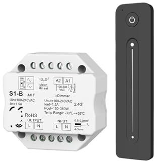 FWFDTQBSP LED Dimmer 220V 2,4G Dimmer AC 230V Dimmer Druckschalter Controller Fernbedienung passend for LED Leuchtmittel S1-B