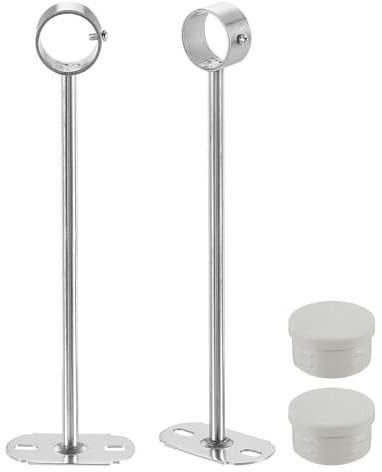 QUARKZMAN 4 Piezas Soporte de Barra de Armario de 300mm, Soporte de Barra de Ropa Accesorios de Armario para Dormitorio Baño