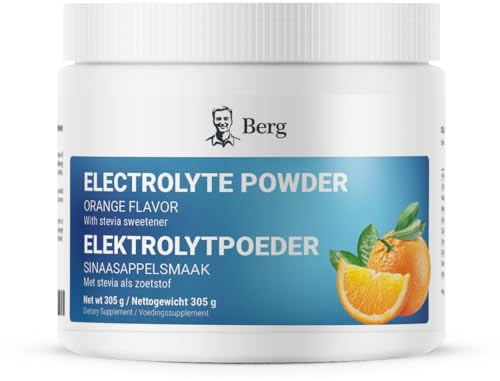 Berg Elektrolyt-Pulver – Orangengeschmack – Mit rosa Himalaya-Salz – 1000 mg Kalium & 120 mg Magnesium pro Portion – Ohne Zucker – 50 Portionen