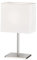 Fischer & Honsel Tischleuchte Bozen | nickelfarben matt| Stoffschirm weiß Chintz| L: 17 cm, B: 10 cm, H: 30 cm| mit Schnurschalter| 1x E14 max. 25 W ohne Leuchtmittel