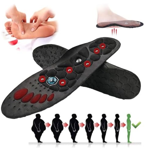 Magnetische Einlegesohlen Zum Abnehmen, Magnettherapie Akupressur Innensohle Therapie Einlagen, Orthopädische Sohlen Insoles Gegen Fördern Durchblutung, Erweiterbarkeit Lindert (L(EU:44-47))