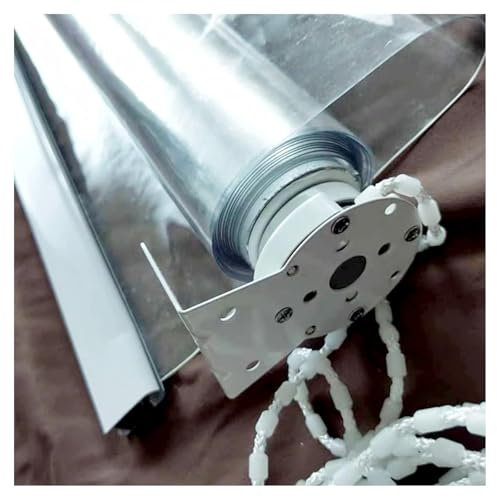 Tende A Rullo PVC Trasparente,Tapparella Avvolgibile Trasparenti for Finestre,Antipioggia Antipolvere,Tende a Pioggia Divisorie 0,5mm, con Raccordi e Catena,Personalizzabile(W90*H250cm/W35.43*H98.42in