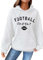 HOOUDO Sale Angebote Blitzangebote Modisches, lässiges Kapuzen-Sweatshirt mit Rugby-Aufdruck und Kordelzugtasche für Damen Pullover Gestreift Bluse Weiss Damen Langarm Rich Sale Angebote Bestellung