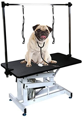 CWCQGH Leiser, hydraulisch anhebbarer Tierpflegetisch, Hundepflegetisch, höhenverstellbar, maximale Tragkraft bis zu 100 kg für große Hunde