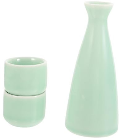 BESTOYARD 1 Ensemble De Bouteilles De Service Tasses À Saké En Céramique Vert Clair Tasses À Thé Japonaises En Porcelaine Tasse Chinoise