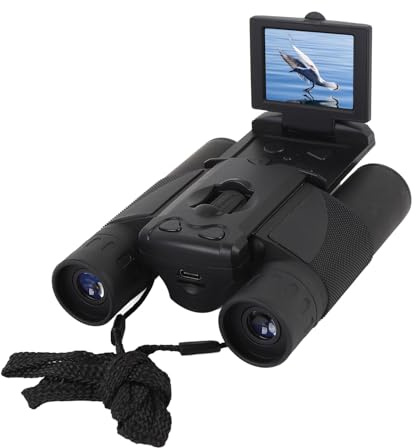 Digital Binoculars with Camera, 8x Digital Zoom High Powered Binoculars, 2.5K Videos 48MP Camera, 2 Inch Color Screen, 25mm Objective Lens, for Bird Watching Hunting (Black)
