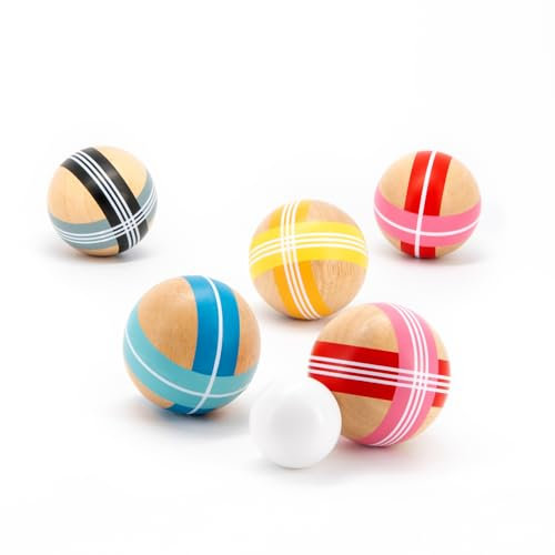 REMEMBER Boccia - Holzboccia (8x Holzboccias + 1x Holzbällchen + 1x Baumwolltasche)