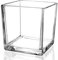 Comrzor 1 vase carré en verre transparent de 10,2 x 10,2 x 10,2 cm, vase à fleurs transparent pour centres de table, bougeoir pour fête de mariage, événements, décoration d'intérieur