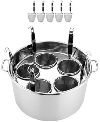 Stainless Steel Pasta Pot with Strainer Insert - 5-Hole Pasta Cooker & Steamer Set for Home & Restaurant Kitchen, Durable Cookware for Perfect Pasta Cooking