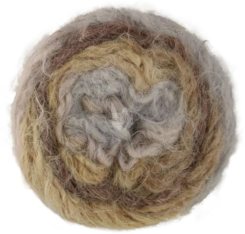 LANA GROSSA Basta Mista | Fake Fur Look, locker verzwirnter Franseneffekt & Merinofasern | Handstrickgarn aus 50% Schurwolle & 50% Polyamid | 50g Wolle zum Stricken & Häkeln | 100m Garn FB 108