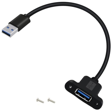 YINGAYOU Prolunga USB Pannello Cavo Prolunga USB 3.0 con Pannello Trasmissione Dati a 5 Gbps e Alimentazione per Laptop, PC, Pannello Cruscotto Auto e Barca (USB A, 0.3 m)