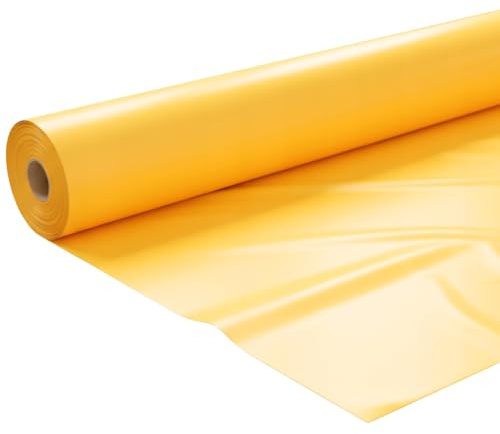 Roof Vapour Barrier Membrane 2m x 50m 0.2mmDamp Proof Yellow Floor Insulation Moisture & Condensation Protection Film Sheet for Floor, Wall & Roof Insulation (Yellow, 2m x 10m)