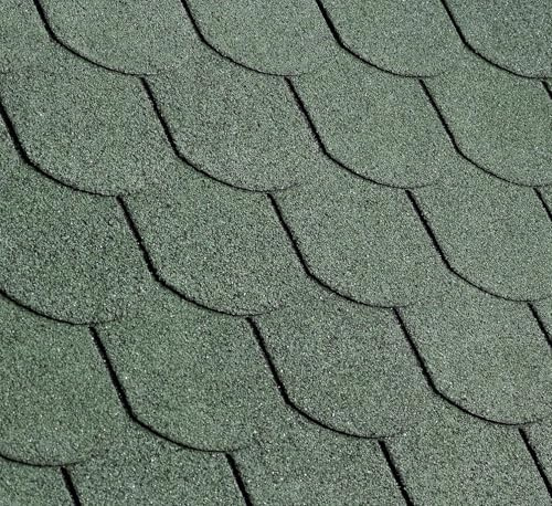 Gartenpirat Bitumen Dachschindeln Biberschwanz grün 3 m² Dachschindeln für Gartenhaus Geräteschuppen Pavillon & Carport
