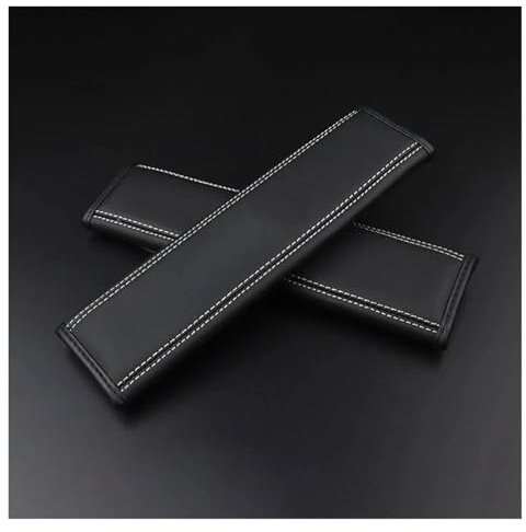 Komfort Gurtschoner Für VW Für GTD 4 5 6 7 8 MK2 MK4 MK5 MK6 MK7 Für GTI Für GOLF 2 Stücke Leder Auto Sicherheitsgurt Schutz Schulterpolster Sicherheitsgurt Polster(Black White)