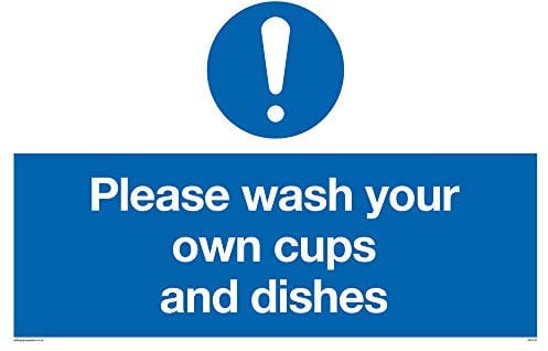 Viking Signs MV5731-A4L-V Please Wash Your Own Cups And Dishes Sign, Vinyl, 200 mm H x 300 mm W