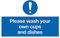 Viking Signs MV5731-A4L-V Please Wash Your Own Cups And Dishes Sign, Vinyl, 200 mm H x 300 mm W