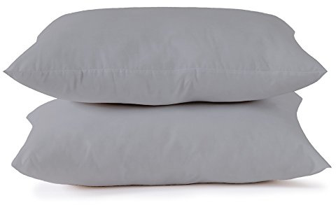 Rayyan Linen Silver Grey Pair of Pillowcases 100% Egyptian Cotton 200 Thread Counts, Pillow Cases 2 Pack 50 X 75 CM