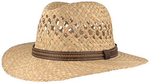 Breiter Strohhut Sommerhut Sonnenhut – Handgeflochten aus 100% Stroh – Traveller – Leicht, Flexibel, Hautfreundlich & Bequem - Natur 55