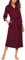 Unibelle Damen Morgenmantel Dünn aus Baumwolle Bademantel Damen Baumwolle Sommer Kimono Leicht Robe Jersey kurz Hausanzug Sleepwear Saunamantel,WEINROT L