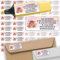 Adress-Etiketten - Adress-Aufkleber Sticker Namensaufkleber mit Ihrem Wunschtext 57x 23mm, für 1 bis 5 Zeilen Text - 45 Stück 45 Hintergründe zur Auswahl (37 Katze Cat)