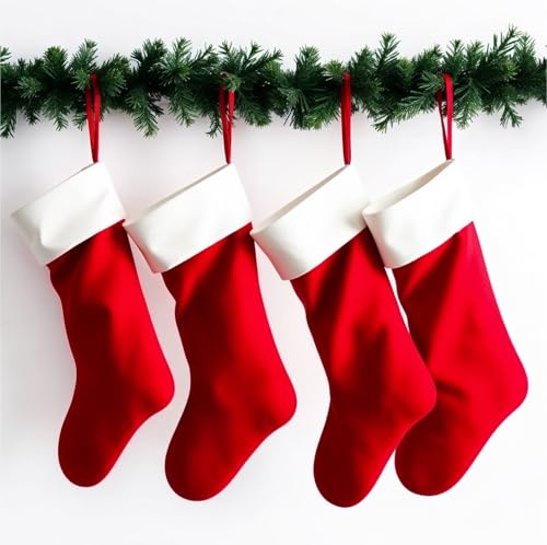 TK Gruppe Timo Klingler 8X Weihnachtsstrumpf, Nikolausstiefel, Weihnachtssocken, Nikolausstrumpf, Nikolaus Socke Strumpf zum Aufhängen und Befüllen an Weihnachten und Nikolaus (8X Nikolaussocken)