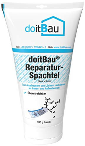 doitBau Fugenflott Reparatur- Spachtel weiß 330g Spachtelmasse Fertigspachtel Fugenfüller Dübellöcher füllen Rissspachtel Fugenspachtel Reparaturspachtel