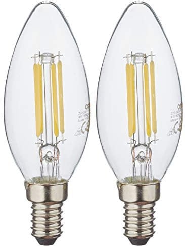 OSRAM Filament LED Lampe mit E14 Sockel, Kerzenform, Kaltweiss, 4000 K, 4 W, Ersatz für 40-W-Glühbirne, LED Retrofit CLASSIC B