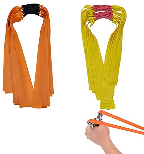 Qixuer 20 Pcs Slingshot Bands, Powerful Elastic Flat Rubber Bands for Hunting