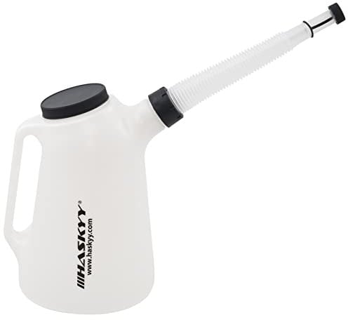 HASKYY Ölkanne 1,2,3,4,5,6,8, L Füllkanne Messbecher Messkanne Wasserkanne (5 Liter) Weiß