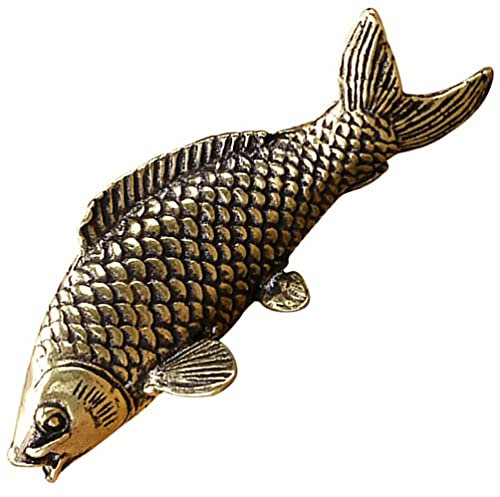 HEALLILY Handgemachtes Messing Arowana Kreative Karpfen Form Ornament Simulation Karpfen Kupfer Desktop Schmuck Empfindliche Wohnkultur mit Anhaltenden Duft Jedes Jahr Glück Feng Shui Dekoration
