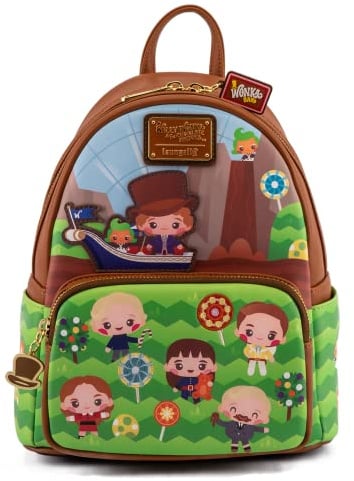 Loungefly Charlie and the Chocolate Factory Wonka 50th Anniversary Womens Double Strap Shoulder Bag Purse