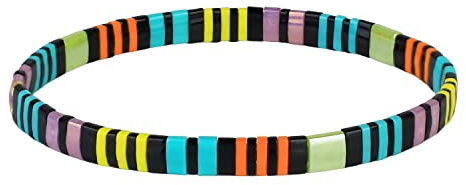 KELITCH Damen Handmade Armbänder Tila Perlen Elastische Wrap für die Anpassung stapelbar Mode Boho Schmuck