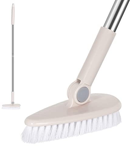 Brosse à récurer pour sol, salle de bain, baignoire, douche, carrelage, joints, rotative, 16 cm de large, 90,9 cm de large, brosse de nettoyage d'intérieur pour coin de toilette