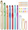 Aeelike 26 Stück Häkelnadeln Set, Bunt Häkelnadel Set Große Größen Metall mit Size, 6,5 mm - 15 mm Häkelnadeln mit Ergonomischer Griff und Glatte Nadeln, Ideal zum Häkeln von Decken und Schals
