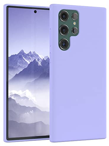EAZY CASE Premium Silikon Handyhülle kompatibel mit Galaxy S22 Ultra 5G Slimcover mit Kameraschutz und Innenfutter, Silikonhülle, Schutzhülle, Bumper, Handy Case, Hülle, Softcase, Lavendel Lila
