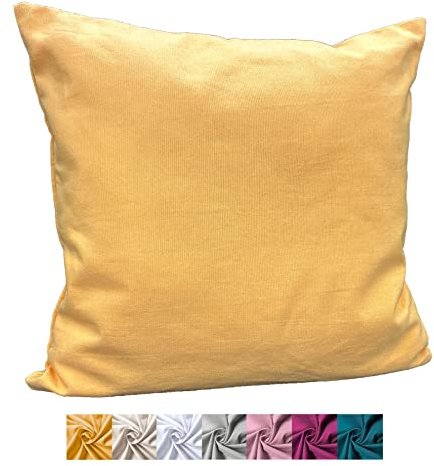 heimtexland ® Deko Kissenhülle Baumwolle Kissen Bezug Natur Dekokissen Typ849 Gelb 40x40 cm