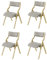 SoBuy Set mit 4 Klappstühlen aus Holz, Ergonomische Gepolsterte Küchen- und Esszimmerstühle, Klappstuhl Balkon und Büro, Ideal für Küche, Balkon, Garten, Camping, Grau FST40-HGx4