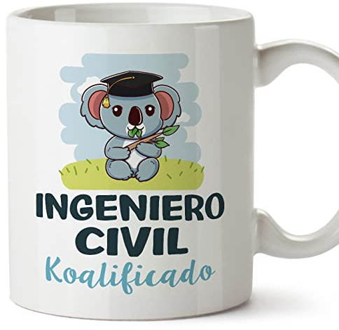MUGFFINS Tazas para INGENIERO CIVIL hombre - En Español - Koalificado/koalificada - 11 oz / 330 ml - Regalo original y divertido