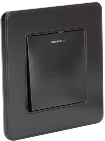 Zenitech - Pulsador luminoso de metal negro cepillado - Kouro