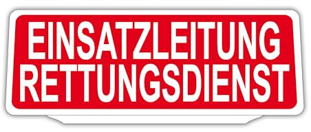 SIGNAL SAFETY Clip Klemmschild Einsatzschild für Die Sonnenblende | Dienstschild | Einsatzleitung Rettungsdienst Retroreflektierend