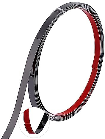 UNICRAFTALE 5 m Wandleiste 201 Edelstahl Abziehen Und Aufkleben Selbstklebende Flexible Zierleiste Wandleiste Für Wand Spiegel Möbel Tür Kleiderschrank Metallgrau 10 mm Breit