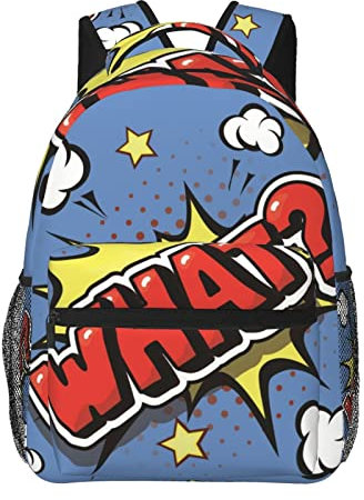 What Comic Explosion Pop Art Cartoon Style Laptop Rucksack Reisetasche Büchertasche Schule College Studenten Rucksack für Jungen Mädchen, mehrfarbig, One size